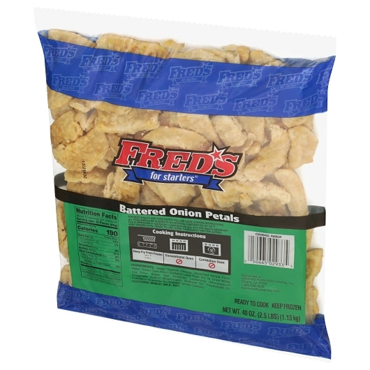 Fred's Battered Onion Petals, 4 x 2.5 lb Case - Condiments & Sauces