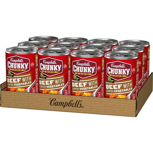 Campbell's Chunky Beef With Country Vegetables Soup, 12 x 18.8 oz Case - DOT product image 2