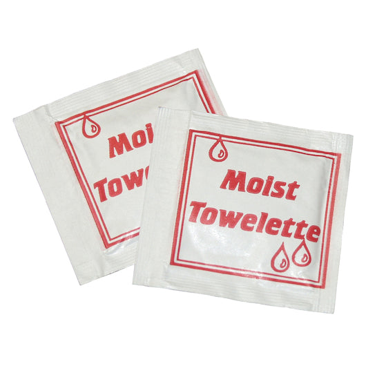 Disco 4.75 Inch X 6.375 Inch Bulk Individually Wrapped Sealed Moist Towelette, 1 x 1000 ct Case - Janitorial Supplies