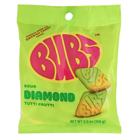 Bubs Sour Diamond Tutti Frutti Candy, 8 x 5.5 oz Case - Candy & Confections