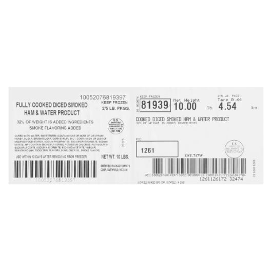 Farmland Smoked Diced HAM SMOKED DICED, 2 x 5.04 lb Case - DOT product image 7
