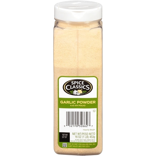 Spice Classics Garlic Powder, 6 x 16 oz Case - DOT product image 2