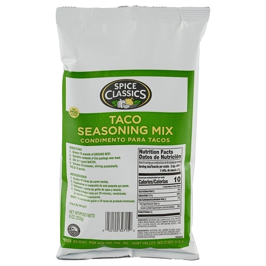 Spice Classics Taco Seasoning, 6 x 9 oz Case - DOT product image 3