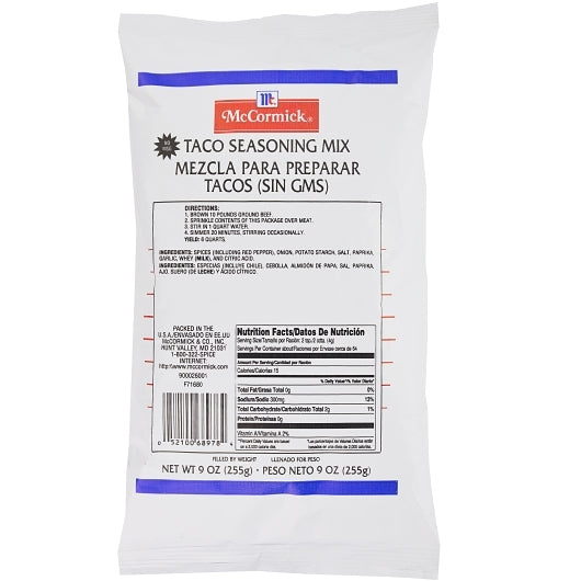 McCormick Taco Seasoning, 6 x 9 oz Case - DOT product image 3
