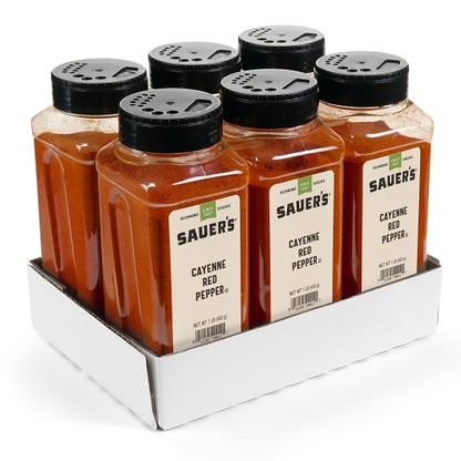 Sauer's Cayenne Pepper, 6 x 1 lb Case - Spices Seasonings