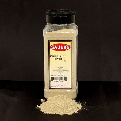 Sauer Ground White Pepper, 6 x 1 lb Case - Spices Seasonings