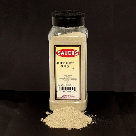 Sauer Ground White Pepper, 6 x 1 lb Case - Spices Seasonings