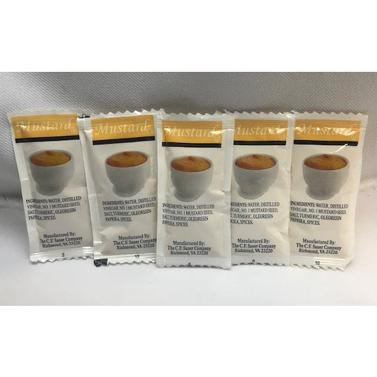 Sauer Mustard Single Serve Packets, 200 x 5.5 GR Case - Condiments & Sauces