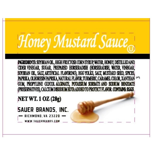 Sauer Honey Mustard Single Serve, 100 x 1 oz Case - Alternate product angle or state