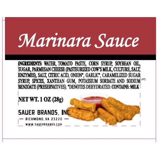 C.F. Sauer Foods Marinara Sauce, Organic Tomato Paste (1 Oz, 100 Per Case) - DOT product image 2