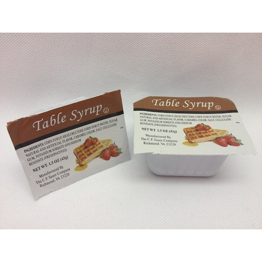 Sauer Regular Table Syrup Single Serve Cups, 1 x 1.5 oz Case - Condiments & Sauces