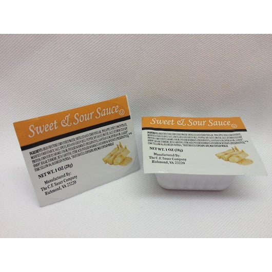 Sauer Sweet & Sour Sauce Cups, 100 x 1 oz Case - Condiments & Sauces