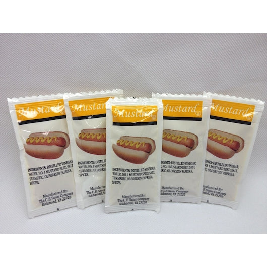Sauer Mustard Single Serve Packets, 1 x 500 x 5.5 GR Case - Condiments & Sauces