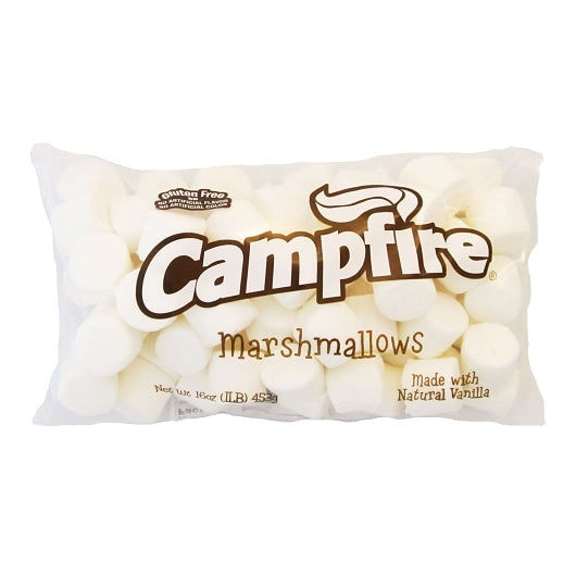 Campfire Large No Artificial Flavors Or Colors White Marshmallows, 12 x 1 lb Case - Bakery & Desserts