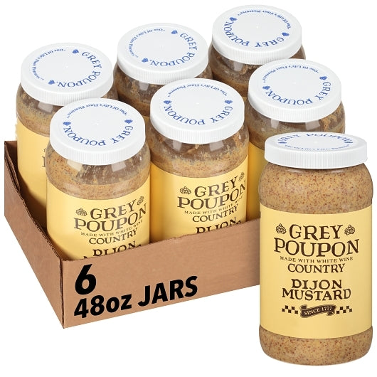 Grey Poupon Country Dijon Mustard Bulk, 6 x 48 oz Case - Condiments & Sauces