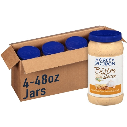 Grey Poupon Kosher Bistro Sauce Mustard Bulk, 4 x 1.5 QT Case - Condiments & Sauces