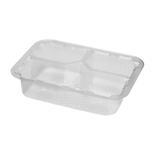 Par-Pak 3 Compartment Plastic Clear Portion Control Carry-Out, 1 x 1000 each Case - Plates Bowls