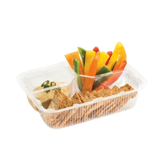 Par-Pak 3 Compartment Plastic Clear Portion Control Carry-Out, 1 x 1000 each Case - Plates Bowls - image 2