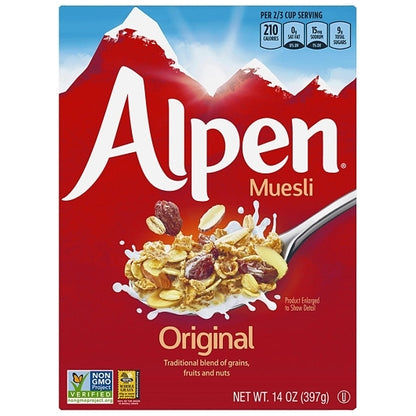 Alpen Original Cereal, 12 x 14 oz Case - Front/center packaged product image