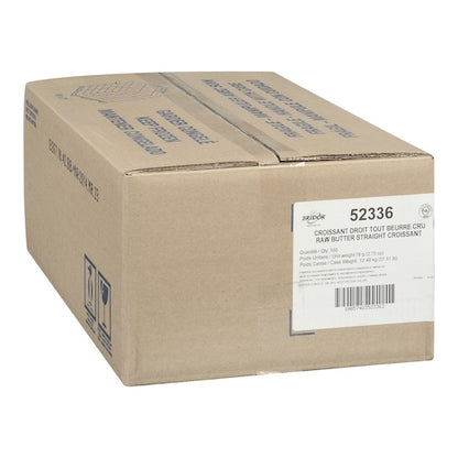 Bridor Raw Butter Straight Croissant, 160 x 2.75 oz Case - GS1 closed shipping case image