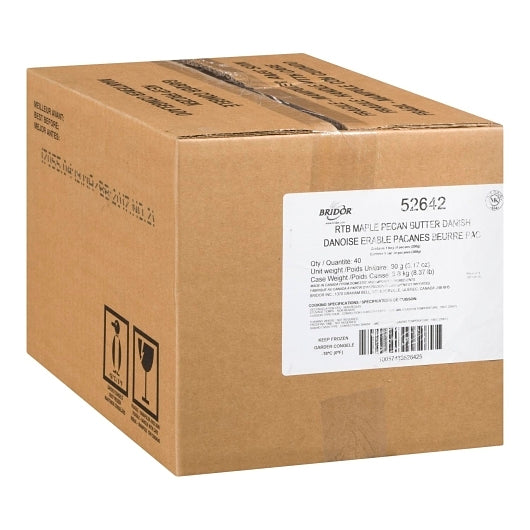 Bridor Ready To Bake Maple Pecan Butter Danish, 40 x 40 each Case - GS1 closed shipping case image