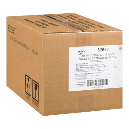 Bridor Ready To Bake Maple Pecan Butter Danish, 40 x 40 each Case - GS1 closed shipping case image