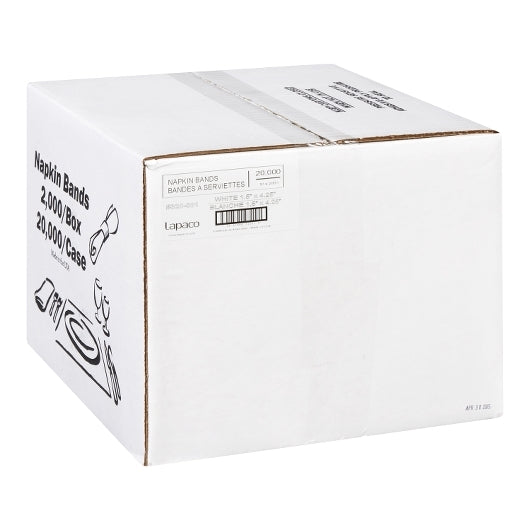 Lapaco 1.5'' by 4.25'' White Napkin Band, 1 x 20000 each Case - DOT product image 3