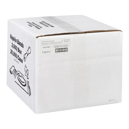 Lapaco 1.5'' by 4.25'' Black Napkin Band, 10 x 20000 each Case - DOT product image 3
