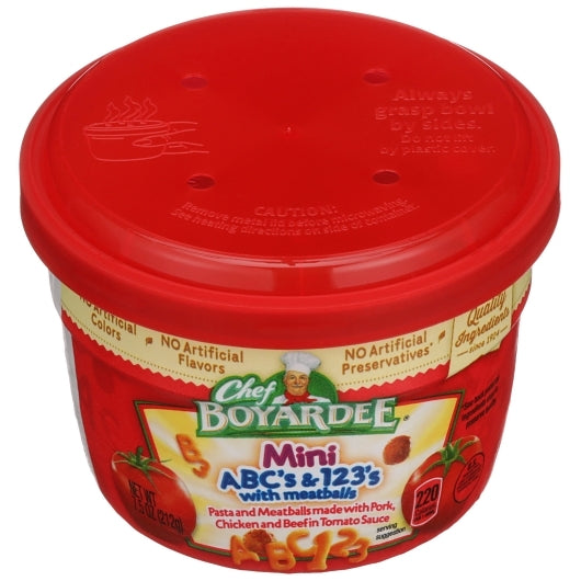 Chef Boyardee Microwavable Bowl Mini Bites Abc & 123, 12 x 7.5 oz Case - DOT product image 3