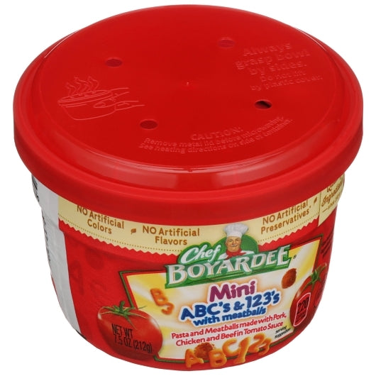 Chef Boyardee Microwavable Bowl Mini Bites Abc & 123, 12 x 7.5 oz Case - DOT product image 6