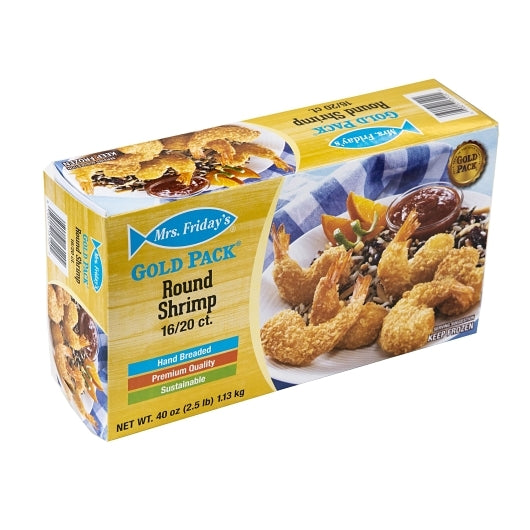 King And Prince Gold Pack Breaded Round 16-20 Shrimp, 6 x 2.5 lb Case - Frozen Meat & Seafood