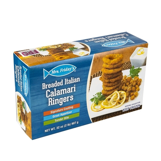 Mrs. Fridays Italian Breaded Calamari Ringers, 6 x 2 lb Case - Frozen Meat & Seafood