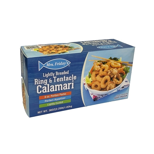 Mrs Fridays Breaded Ring & Tentacle Calamari, 6 x 2.25 lb Case - Frozen Meat & Seafood