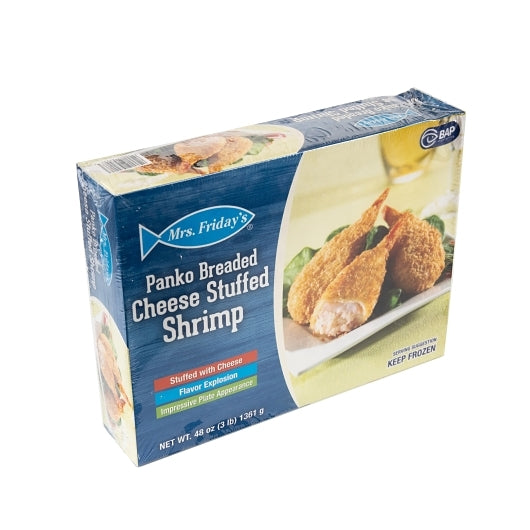 King And Prince Panko Breaded Cheese Blend Stuffed Shrimp, 4 x 3 lb Case - Frozen Meat & Seafood