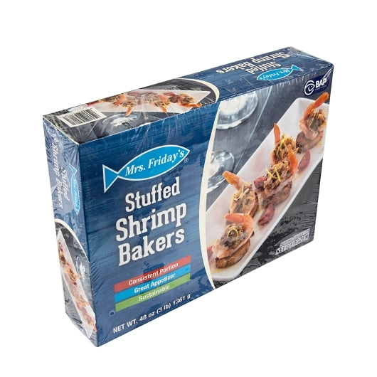 King and Prince Stuffed Shrimp Bakers, 4 x 3 lb Case - Frozen Meat & Seafood