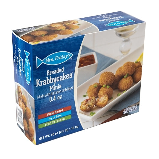 King and Prince Oven Ready Breaded Krabbycakes Mini Crab Cake, 6 x 2.5 lb Case - Frozen Meat & Seafood