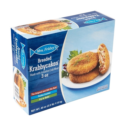 King And Prince Oven Ready Breaded Krabbycake Crab Cake, 6 x 2.5 lb Case - Frozen Meat & Seafood