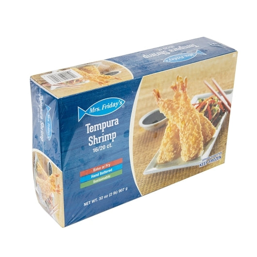 King and Prince Tempura Battered 16-20 Ct Large Shrimp, 4 x 2 lb Case - Frozen Meat & Seafood