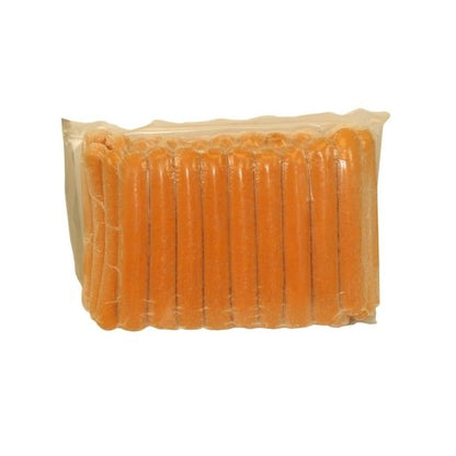 Superior Gold All John Morrell 8:1 6 Inch All Meat 85/15 Hot Dog, 4 x 2.5 lb Case - Frozen Meat & Seafood