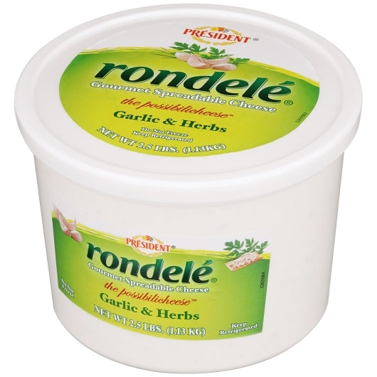 Rondele Garlic & Herb Gourmet Spread, 2 x 2.5 lb Case - Spices Seasonings