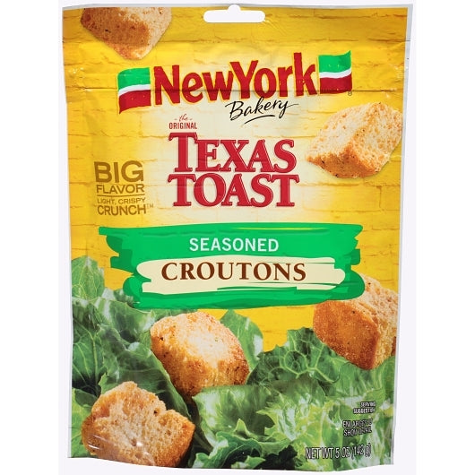 New York Texas Toast Crouton Bag, 12 x 5 oz Case - Croutons & Salad Toppings