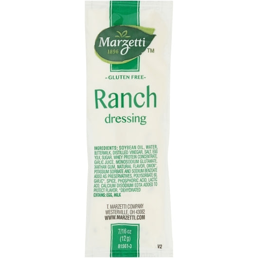 Marzetti Ranch Dressing Single Serve Packets, 204 x 12 GR Case - Condiments & Sauces