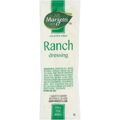 Marzetti Ranch Dressing Single Serve Packets, 204 x 12 GR Case - Condiments & Sauces