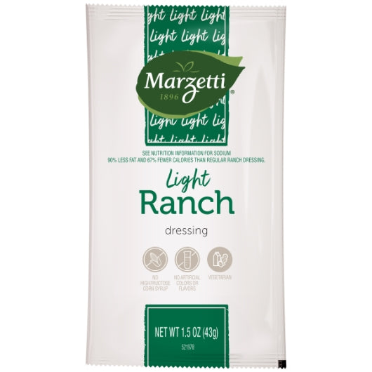 Marzetti Light Ranch Dressing Single Serve Packets, 60 x 1.5 oz Case - Condiments & Sauces