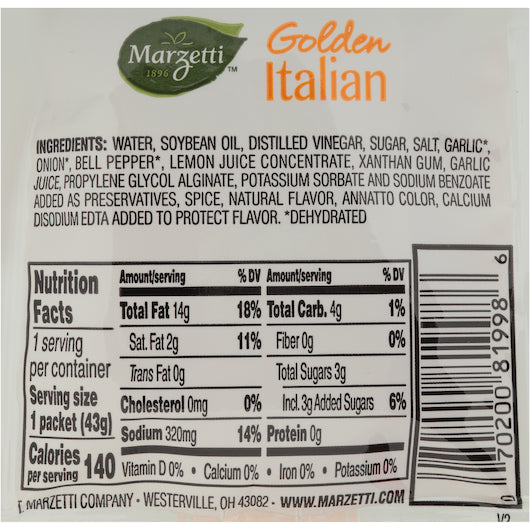 Marzetti Golden Italian Dressing Single Serve, 60 x 1.5 oz Case - DOT product image 5