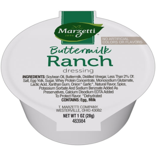 Marzetti Buttermilk Ranch Dressing Single Serve Cups, 120 x 1 oz Case - Condiments & Sauces