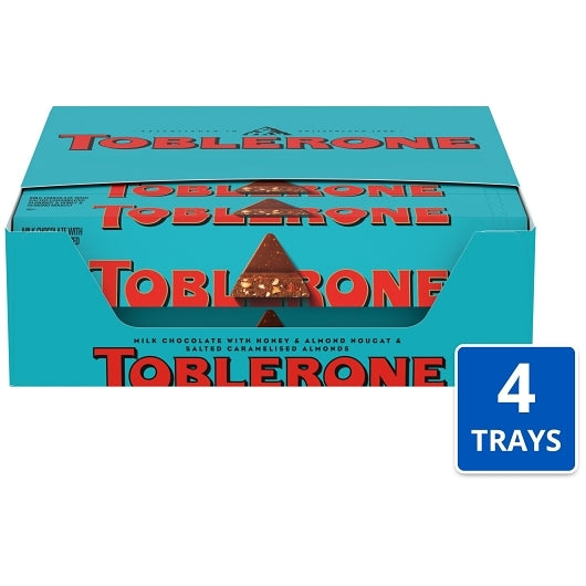 Toblerone Candy Chocolate Bar Almond With Sea Salt, 4 x 20 x 3.52 oz Case - Candy & Confections