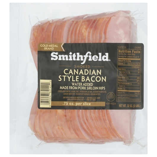 Smithfield Farmland Canadian Smoked Sliced Bacon, 6 x 2 lb Case - GS1 inner-pack image