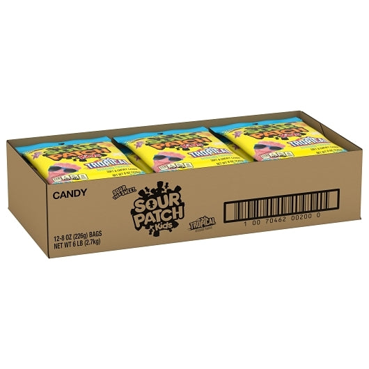 Sour Patch Kids Fat Free Tropical Soft Candy Peg Bag, 12 x 8 oz Case - DOT product image 4