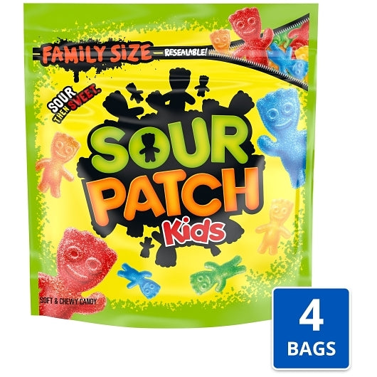 Sour Patch Kids Shrink Pack Bag Gummy Candy, 4 x 1.8 lb Case - Candy & Confections